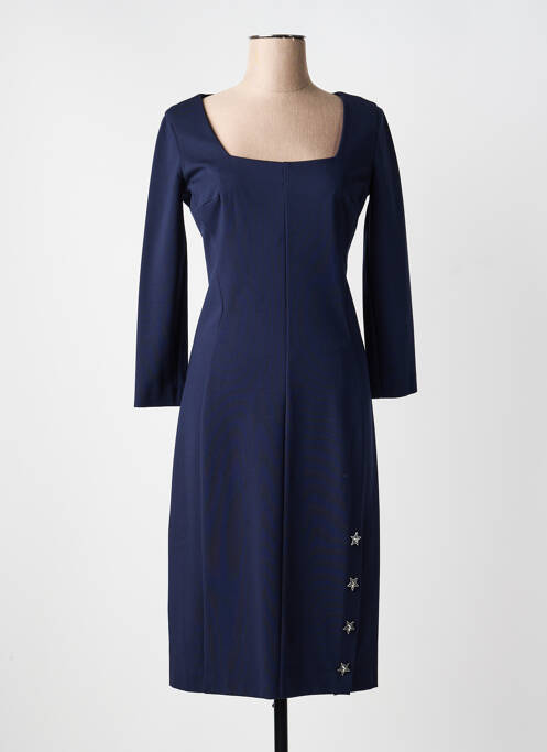 Robe mi-longue manches longues manches longues bleu ICEBERG femme