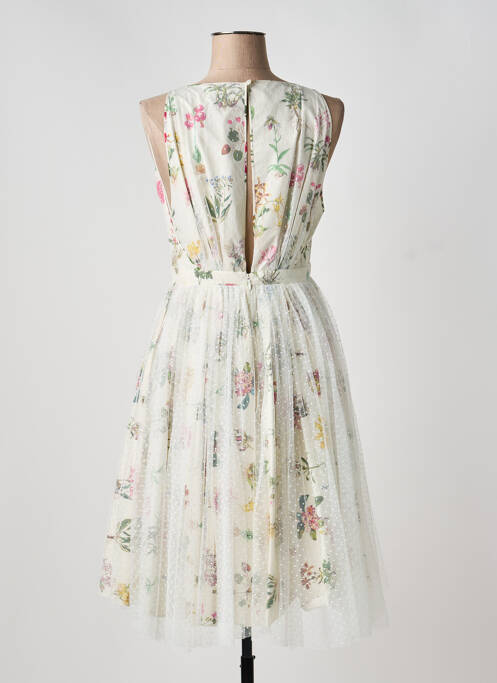 Robe mi-longue imprimé fantaisie sans manche blanc N°21 femme