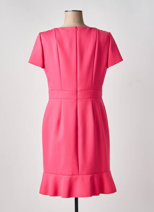 Robe mi-longue fermeture zippée au dos manches courtes rose PAULE KA femme