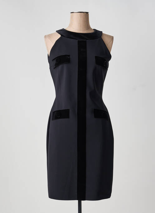 Robe mi-longue fermeture zippée au dos fines bretelles noir CHIARA BONI femme