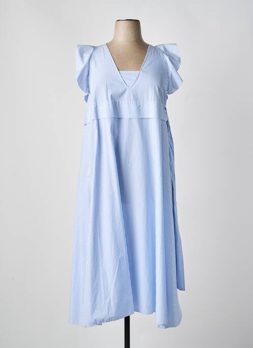 Robe longue coupe évasée sans manche bleu N°21 femme