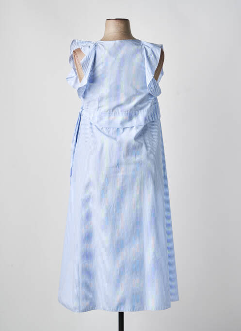 Robe longue coupe évasée sans manche bleu N°21 femme