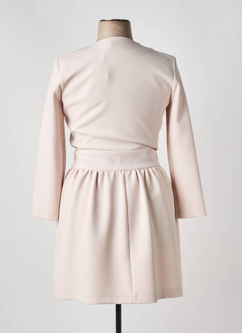 Robe courte coupe évasée manches longues beige ATOS LOMBARDINI femme