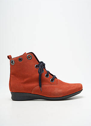 Bottines/boots bout rond talon plat jusqu'à 3cm orange HIRICA femme