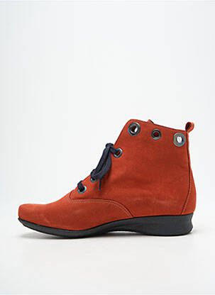 Bottines/boots bout rond talon plat jusqu'à 3cm orange HIRICA femme