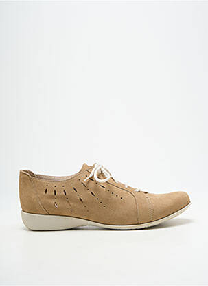 Baskets bout rond talon plat jusqu'à 3cm beige HIRICA femme