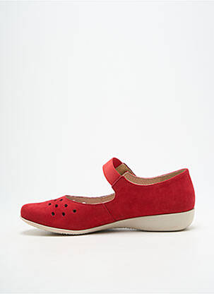 Ballerines fermeture scratch talon plat jusqu'à 3cm rouge HIRICA femme