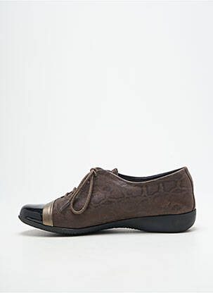 Derbies tissage satiné talon plat jusqu'à 3cm marron HIRICA femme