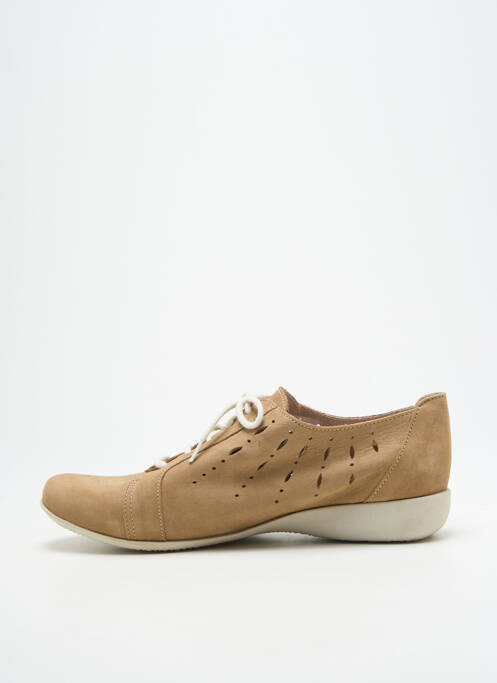 Baskets bout rond talon plat jusqu'à 3cm beige HIRICA femme