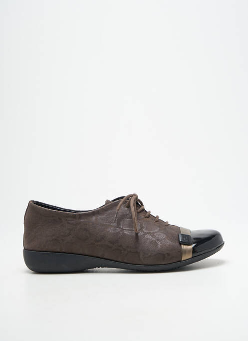 Derbies impression talon plat jusqu'à 3cm marron HIRICA femme