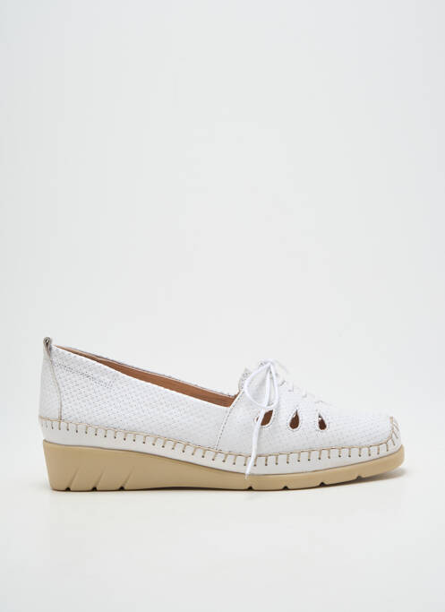 Derbies fermeture lacets talon plat jusqu'à 3cm blanc LUXAT femme