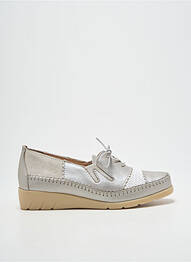 Derbies tissage satiné talon plat jusqu'à 3cm argent LUXAT femme