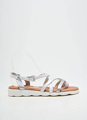 Tongs impression talon plat jusqu'à 3cm argent OH ! MY SANDALS femme