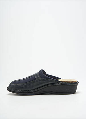 Mules/sabots tissage satiné talon de 4 à 6cm bleu LA PLUME femme