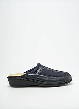 Mules/sabots tissage satiné talon de 4 à 6cm bleu LA PLUME femme