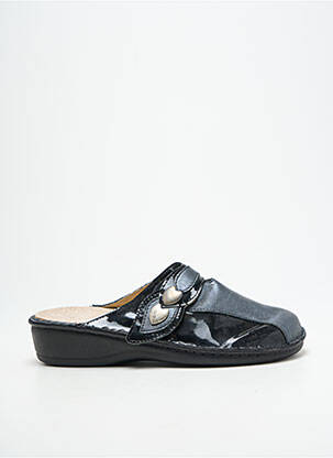 Mules/sabots tissage satiné talon de 4 à 6cm noir LA PLUME femme