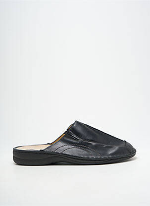 Mules/sabots tissage satiné bout rond noir LA PLUME homme