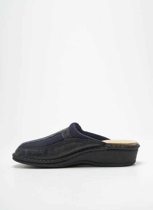 Mules/sabots tissage satiné talon de 4 à 6cm bleu LA PLUME femme