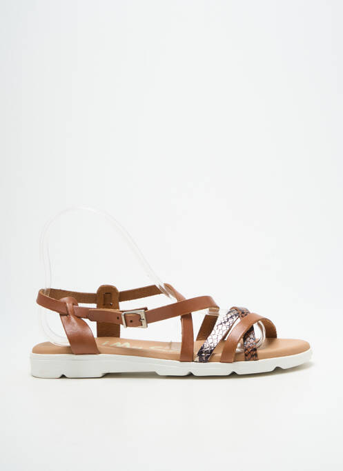 Sandales/nu pieds tissage satiné talon plat jusqu'à 3cm marron OH ! MY SANDALS femme