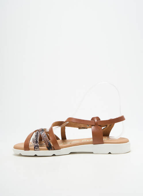 Sandales/nu pieds tissage satiné talon plat jusqu'à 3cm marron OH ! MY SANDALS femme