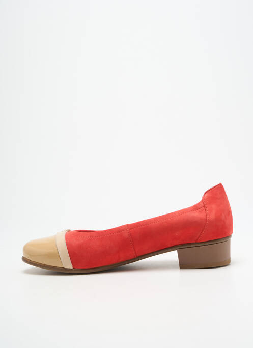 Ballerines bout rond talon plat jusqu'à 3cm rouge DORKING femme