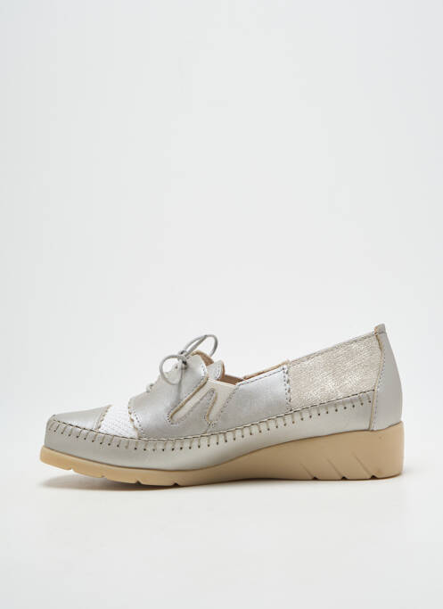 Derbies tissage satiné talon plat jusqu'à 3cm argent LUXAT femme