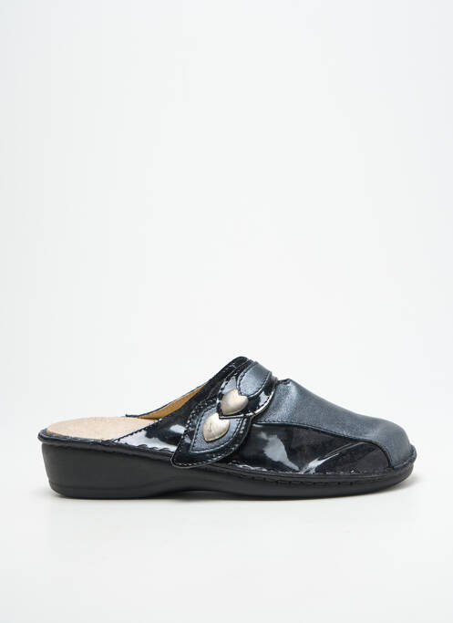 Mules/sabots tissage satiné talon de 4 à 6cm noir LA PLUME femme