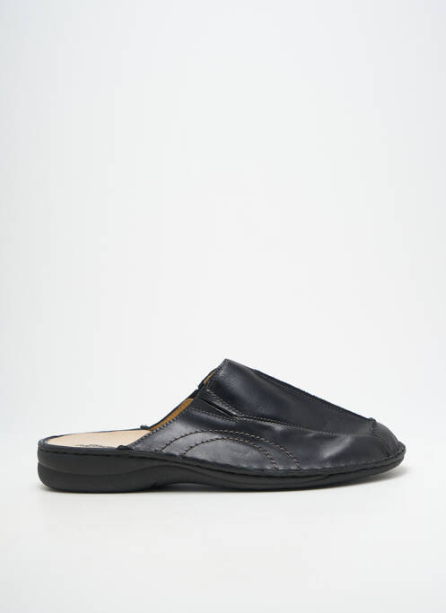 Mules/sabots tissage satiné bout rond noir LA PLUME homme