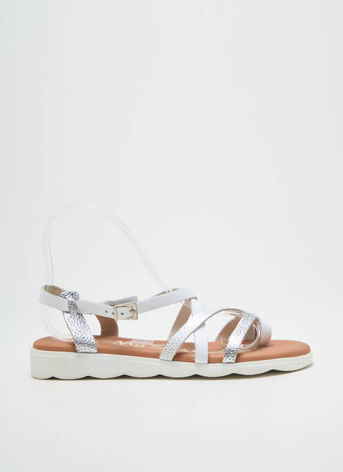 Tongs impression talon plat jusqu'à 3cm argent OH ! MY SANDALS femme