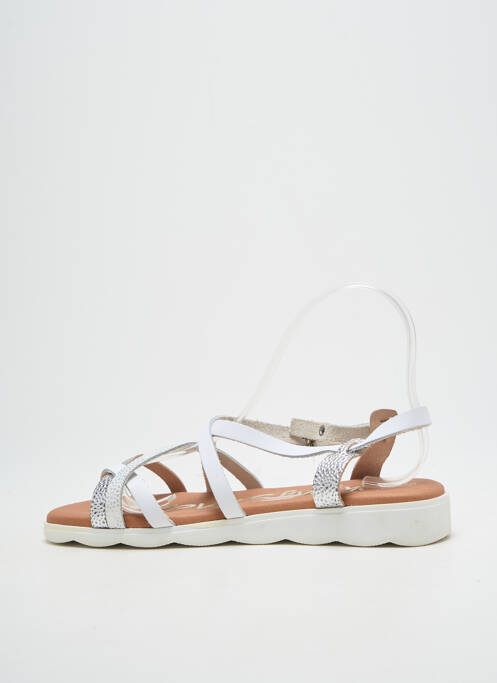 Tongs impression talon plat jusqu'à 3cm argent OH ! MY SANDALS femme