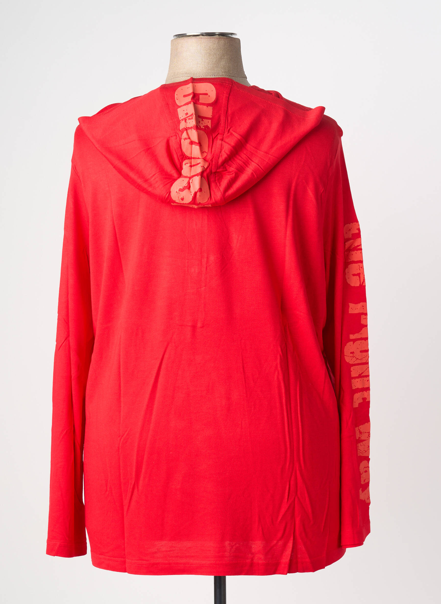 Sweat-shirt à capuche manches longues manches longues rouge SHEEGO femme