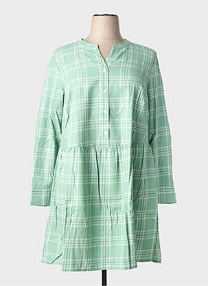 Robe mi-longue manches longues manches longues vert SHEEGO femme