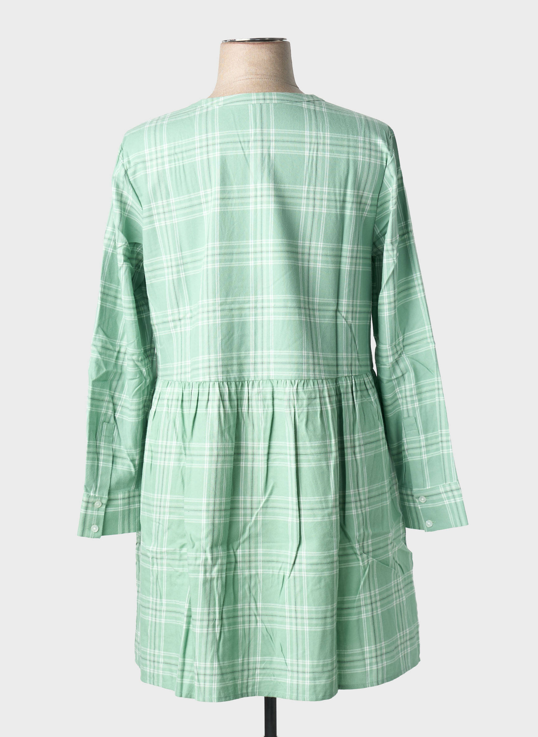 Robe mi-longue manches longues manches longues vert SHEEGO femme