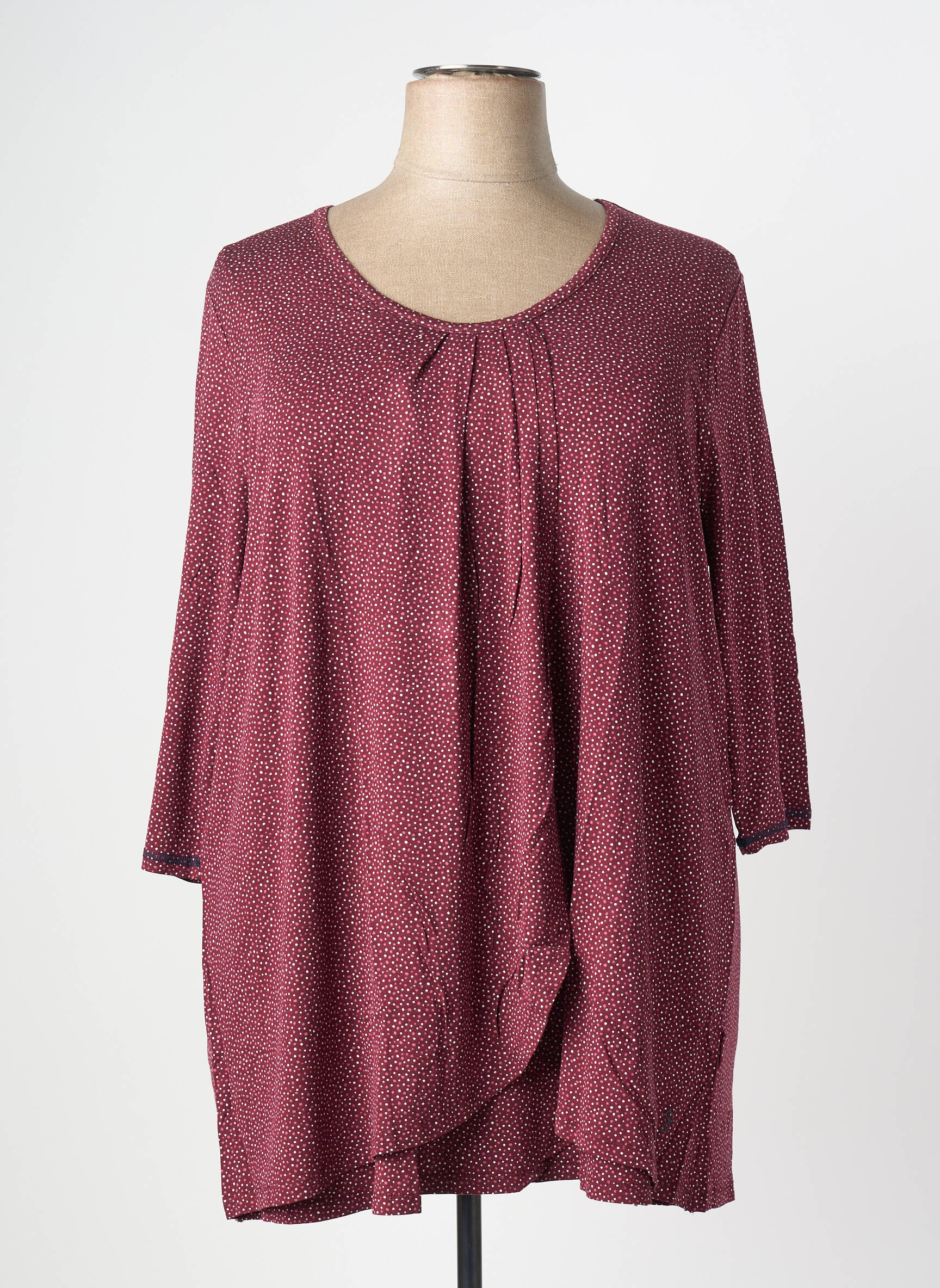 Top col rond manches 3/4 violet SHEEGO femme
