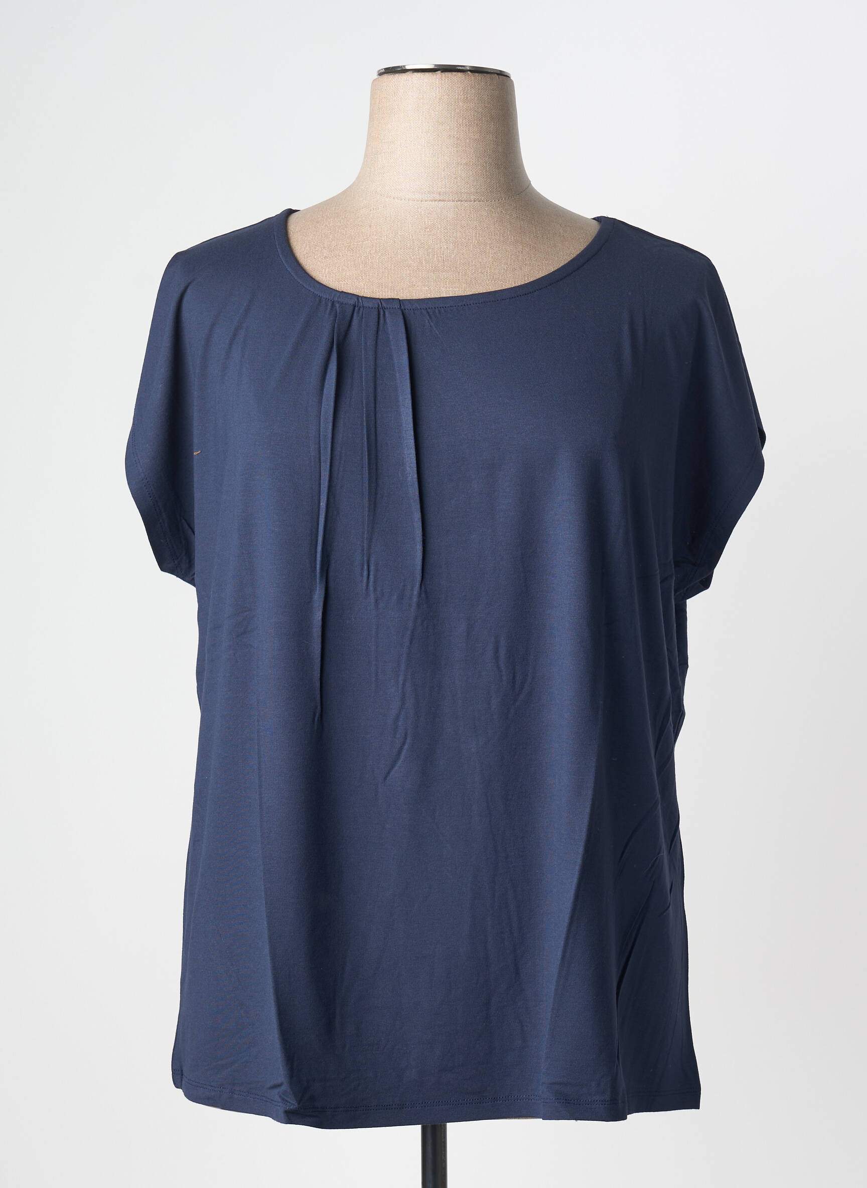 Top stretch manches courtes bleu SHEEGO femme