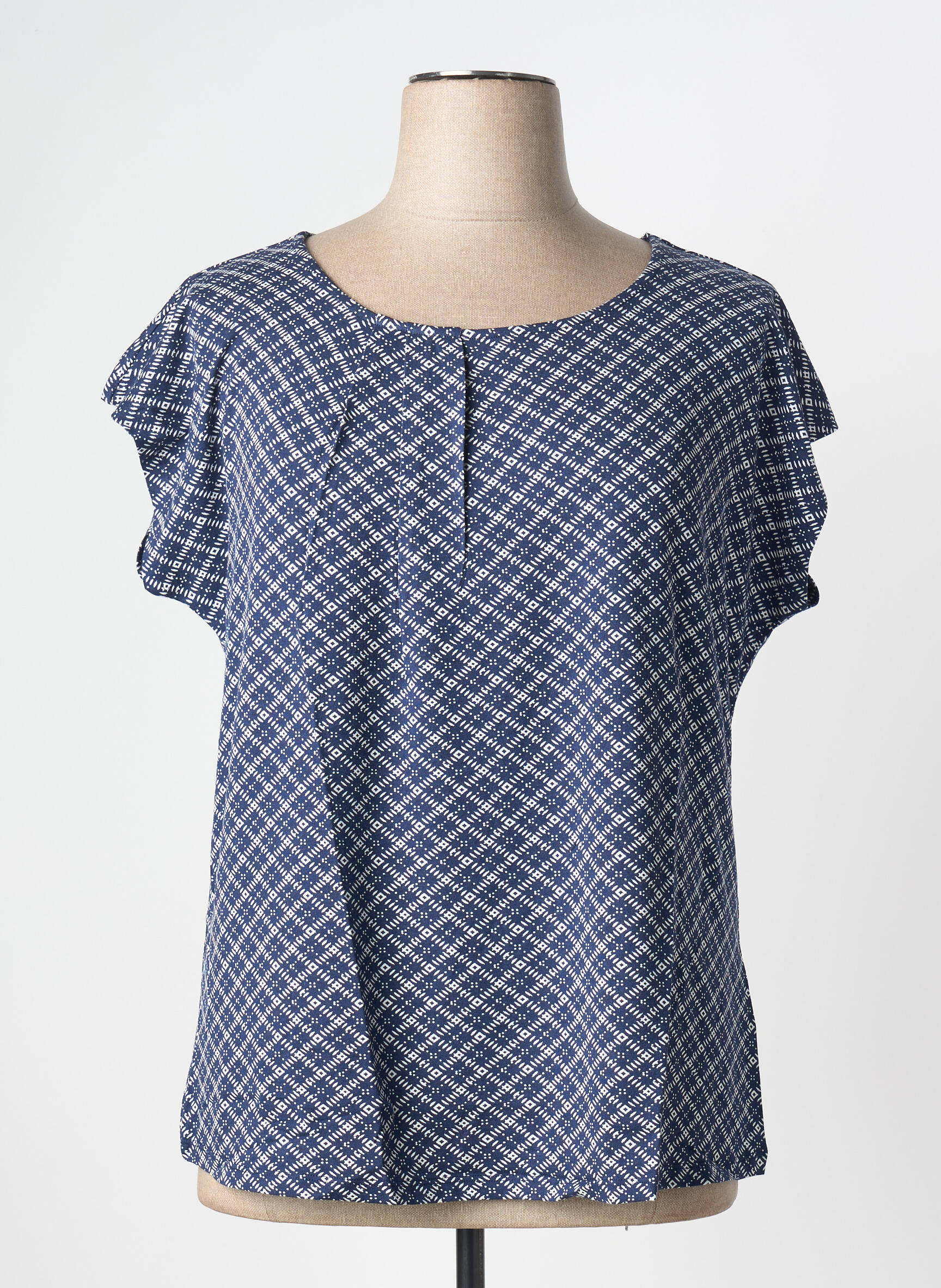 Top stretch manches courtes bleu SHEEGO femme