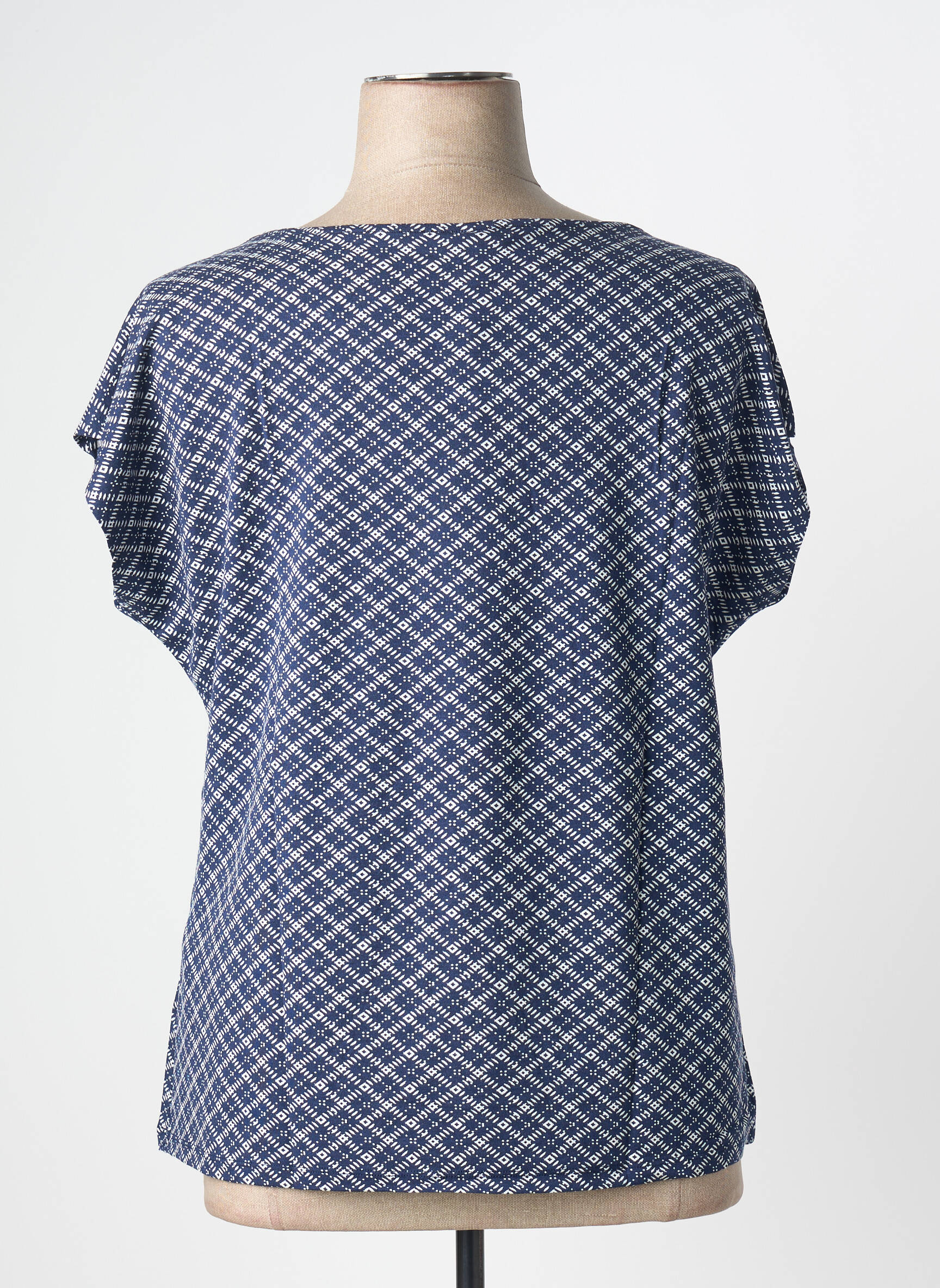Top stretch manches courtes bleu SHEEGO femme