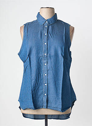 Chemisier coupe droite sans manche bleu SHEEGO femme