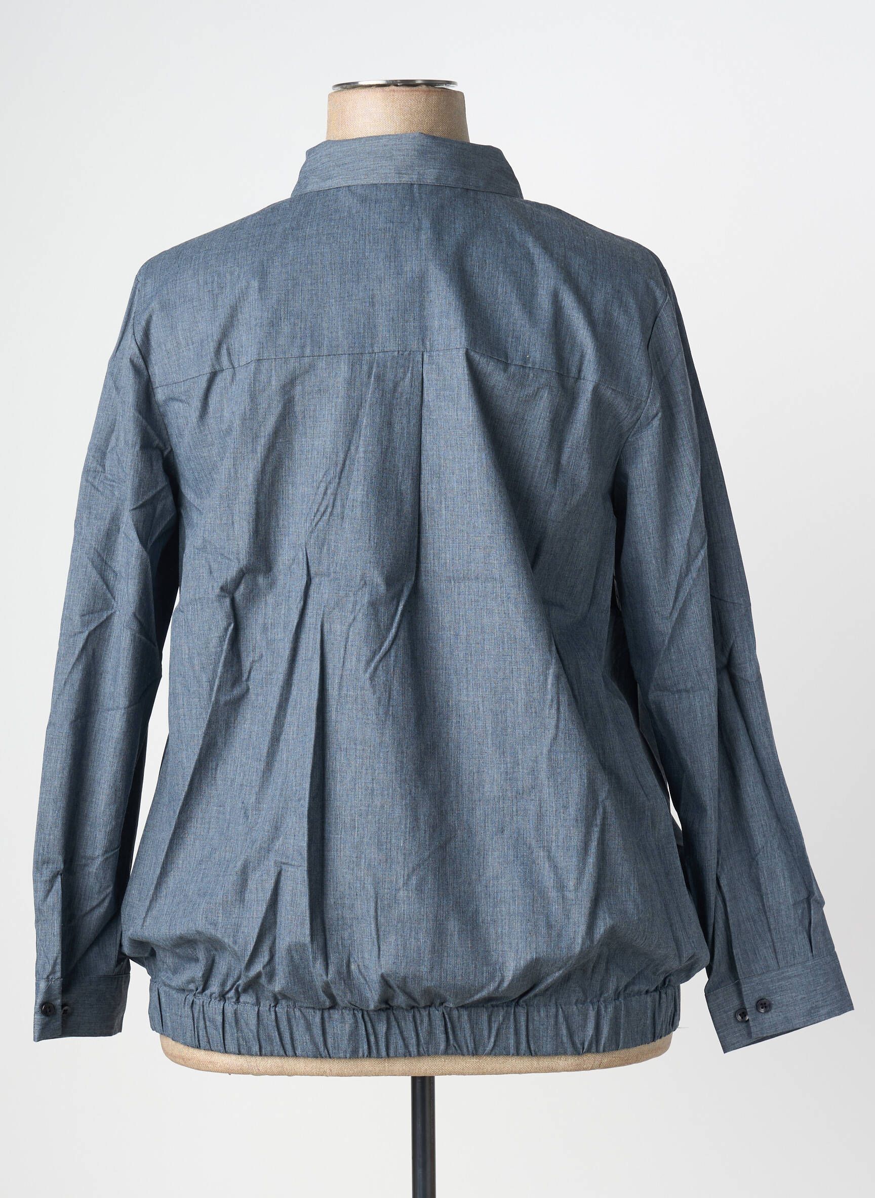 Blouse poignets boutonnés avec fente manches longues bleu SHEEGO femme