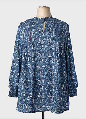 Tunique manches longues fermeture boutonnée sur le devant bleu SHEEGO femme