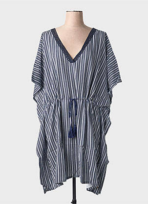 Robe de plage manches courtes bleu SHEEGO femme