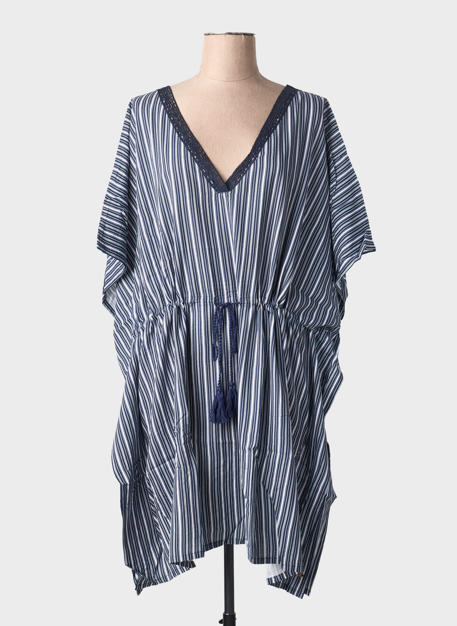 Robe de plage manches courtes bleu SHEEGO femme