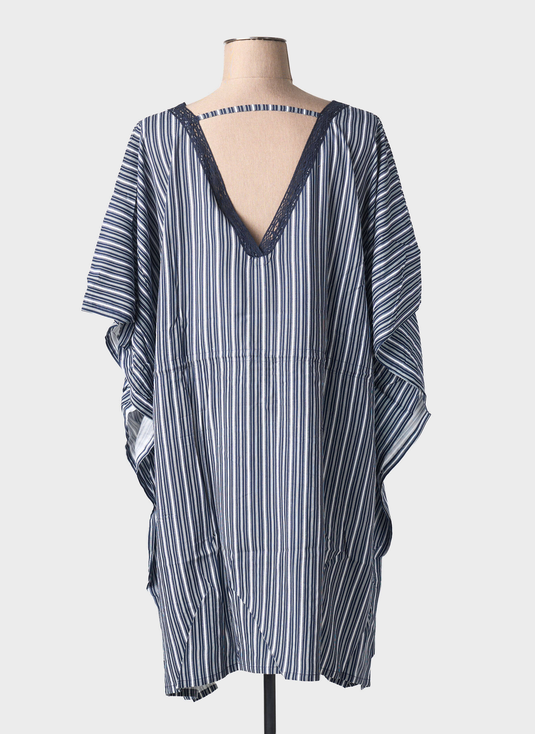 Robe de plage manches courtes bleu SHEEGO femme