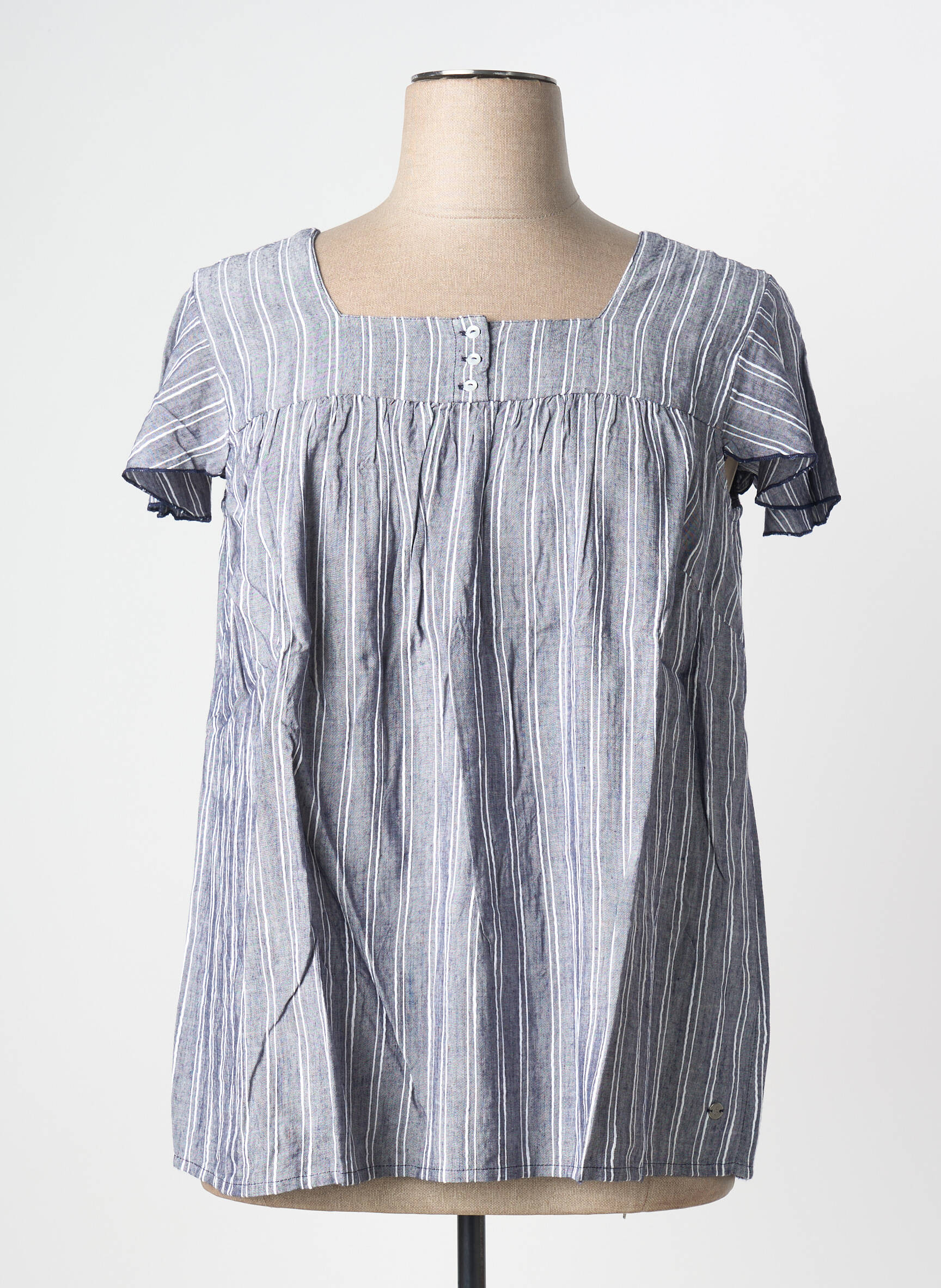 Tunique manches courtes manches manches papillons bleu SHEEGO femme