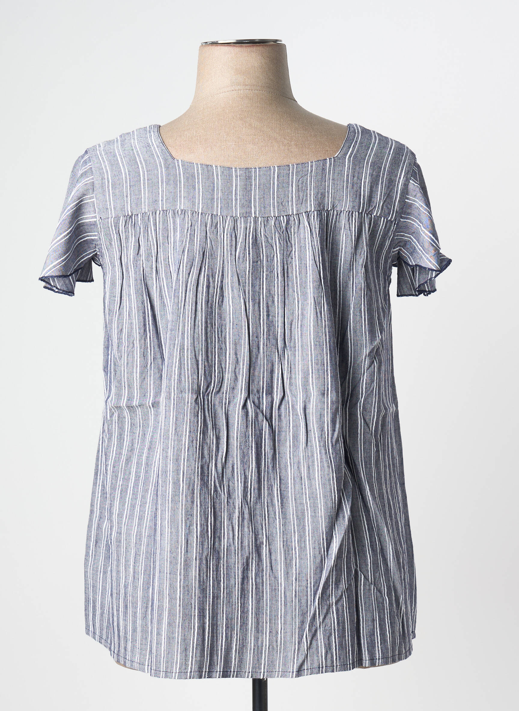 Tunique manches courtes manches manches papillons bleu SHEEGO femme