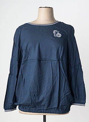 Blouse col rond manches longues bleu SHEEGO femme