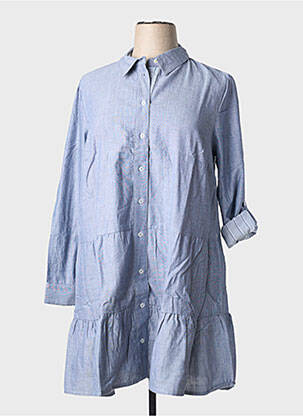 Robe mi-longue manches longues manches longues bleu SHEEGO femme