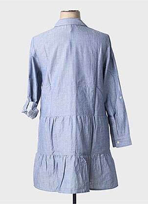 Robe mi-longue manches longues manches longues bleu SHEEGO femme