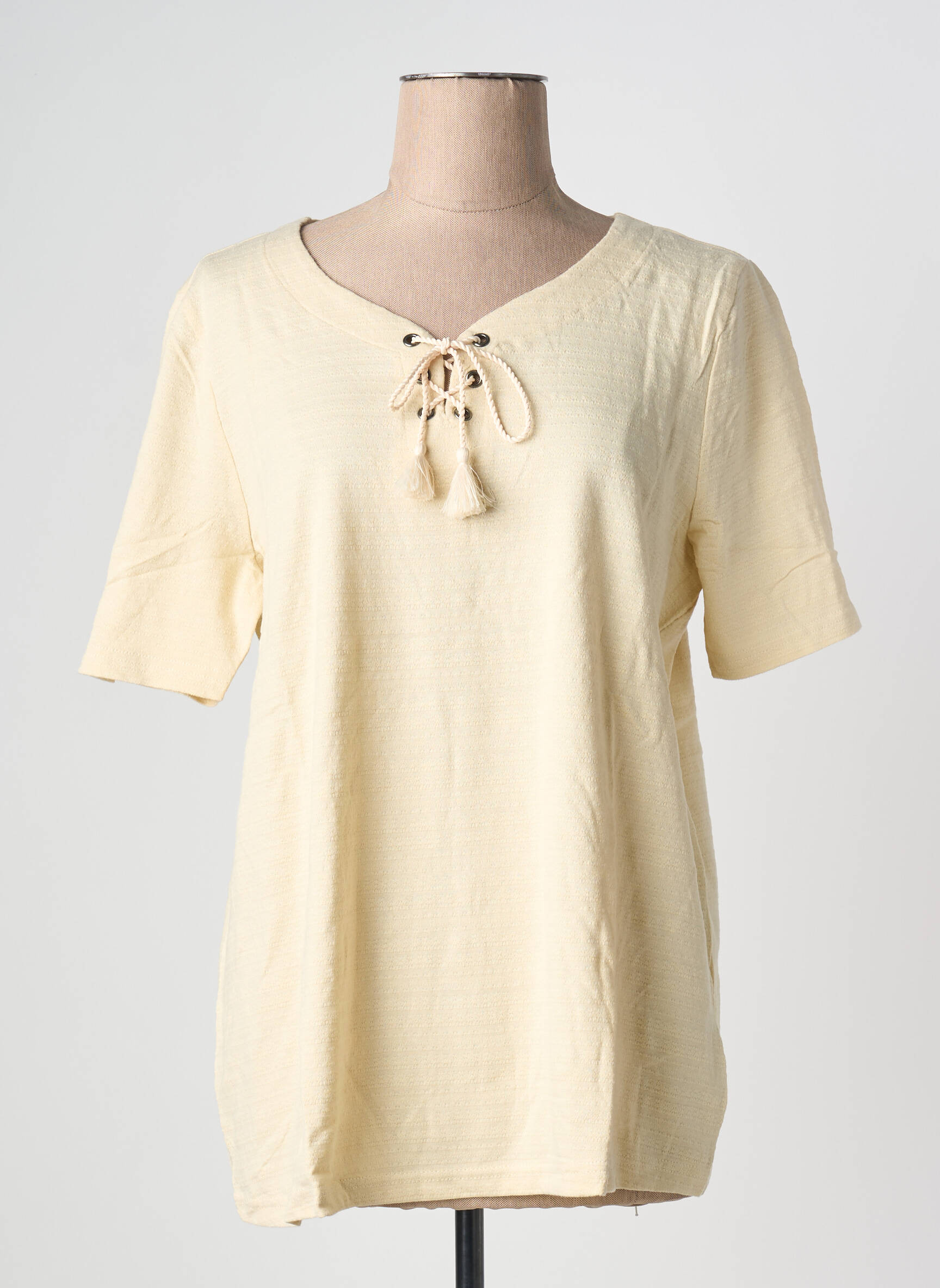 Top stretch manches courtes beige SHEEGO femme