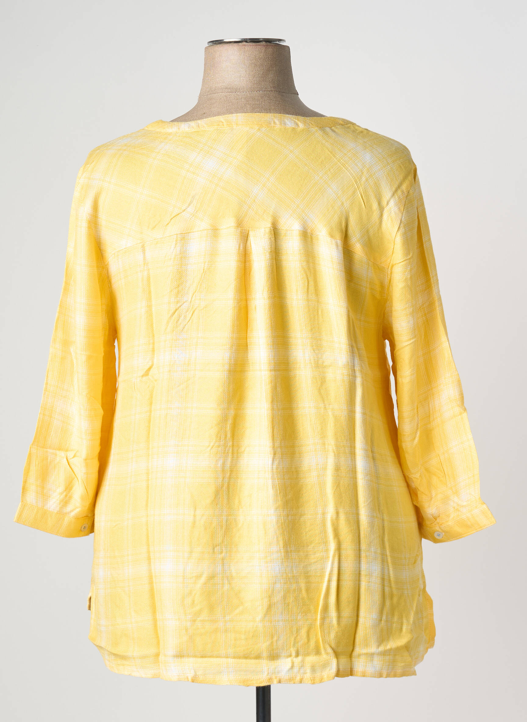 Blouse tissage popeline manches 3/4 jaune SHEEGO femme